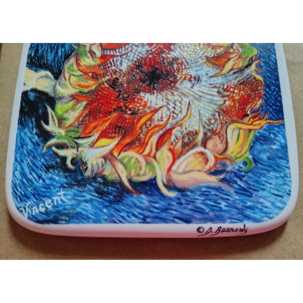 D. Burrows Ceramic & Cork Square Art Coaster Set Vincent van Gogh Inspired